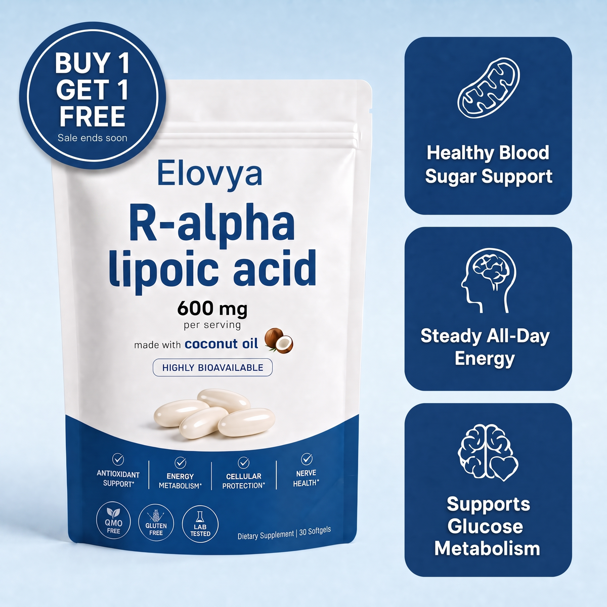 Elovya R-Alpha Lipoic Acid 600mg