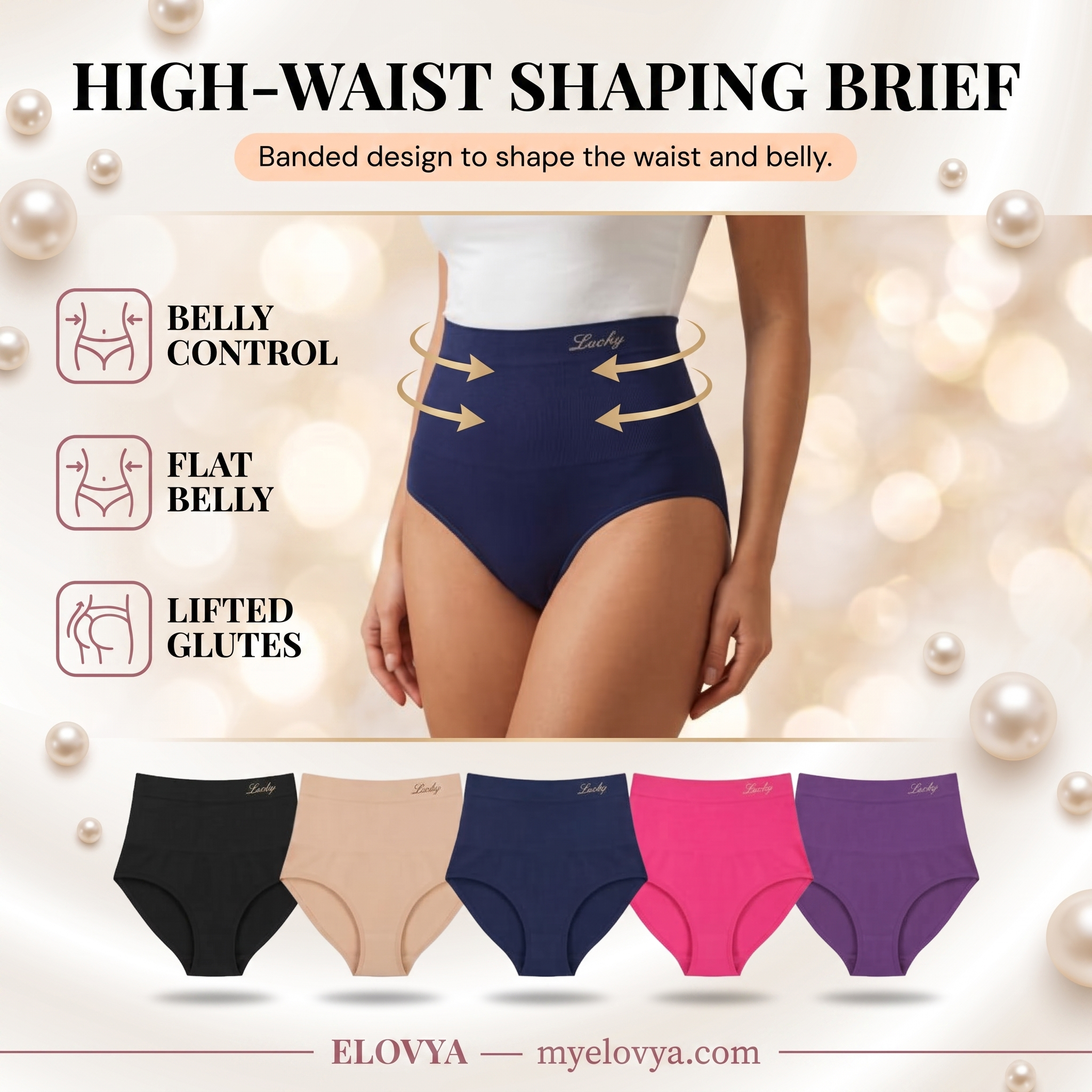 High-Waisted Shaping Brief – Seamless Tummy Control
