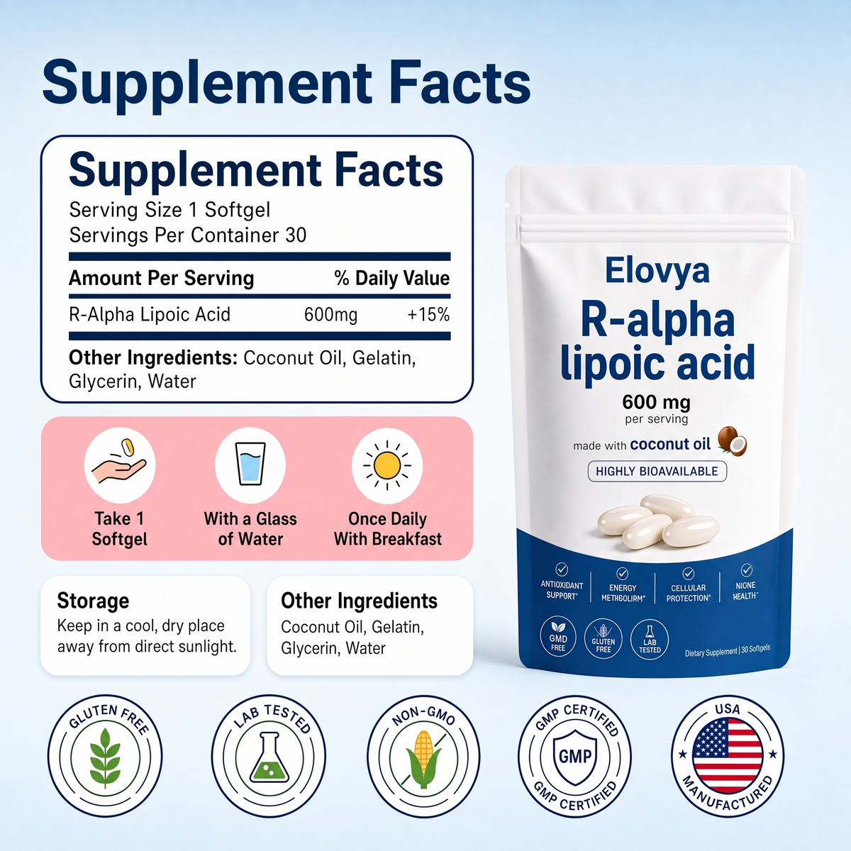 Elovya R-Alpha Lipoic Acid 600mg